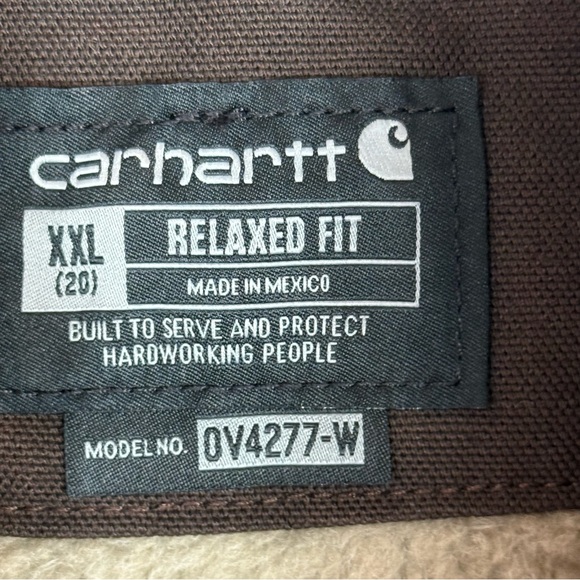 Carhartt Sherpa-Lined Washed Duck Vest - Dark Brown - Women’s Size XXL (20) - Picture 2 of 8